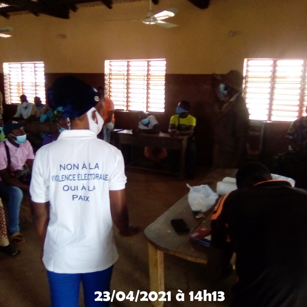 campagnes d’information dans les 49 villages de Bantè sur le processus électoral du 11 avril 2021 et la paix dans le respect des mesures barrières COVID 19